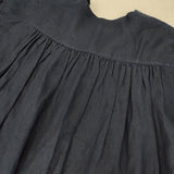 nest Robe 01203-1512 Linen balloon sleeve dress リネンバルーンスリーブドレス 顔料染め ワンピース 20AW ネイビー レディース ネストローブ【中古】5-1215M∞