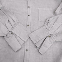 nest Robe リネン天然染めラップカフスシャツ 定価27500円 01241-1484 ブラウス シャツ 24SS ラベンダー レディース ネストローブ【中古】5-0902M♪