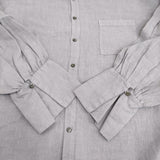 nest Robe リネン天然染めラップカフスシャツ 定価27500円 01241-1484 ブラウス シャツ 24SS ラベンダー レディース ネストローブ【中古】5-0902M♪