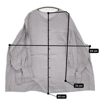 nest Robe リネン天然染めラップカフスシャツ 定価27500円 01241-1484 ブラウス シャツ 24SS ラベンダー レディース ネストローブ【中古】5-0902M♪