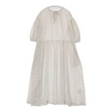 nest Robe 近江晒天然染め ギャザーフレアワンピース 01231-1019 ワンピース 23SS オフホワイト レディース ネストローブ【中古】6-0305M∞