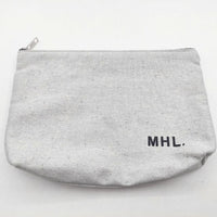MHL. 非売品 UPCYCLED COTTON アップサイクルコットン 小物入れ ポーチ ライトグレー レディース エムエイチエル【中古】5-1012G∞