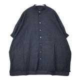 R&D.M.Co- コットン シルク スモック ボーダー 半袖 ブラウス シャツ ネイビー ブラック レディース オールドマンズテーラー【中古】6-0423S∞