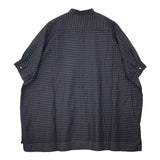 R&D.M.Co- コットン シルク スモック ボーダー 半袖 ブラウス シャツ ネイビー ブラック レディース オールドマンズテーラー【中古】6-0423S∞