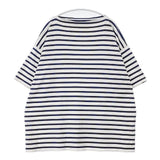 Toujours ボーダー ボートネック 半袖Ｔシャツ カットソー ホワイト ネイビー レディース トゥジュー【中古】6-0423S∞