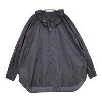 Toujours フリルカラー ラッフルカラー コットンシルク サイズ2 ブラウス シャツ ブラック レディース トゥジュー【中古】5-0902M♪