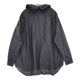 Toujours フリルカラー ラッフルカラー コットンシルク サイズ2 ブラウス シャツ ブラック レディース トゥジュー【中古】5-0902M♪