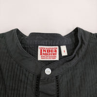 INDIA INDUSTRY ピンタックシャツ バラン BARAN ND-B0114 POP サイズ1 ブラウス ブラック レディース インディアインダストリー【中古】5-0902S♪