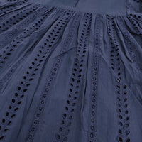 Toujours INDIAN LACE EMBROIDERY COTTON CLOTH 定価59400円 サイズ1 ブラウス シャツ 25SS ネイビー レディース トゥジュー【中古】5-0902M♪