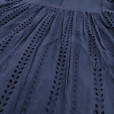 Toujours INDIAN LACE EMBROIDERY COTTON CLOTH 定価59400円 サイズ1 ブラウス シャツ 25SS ネイビー レディース トゥジュー【中古】5-0902M♪