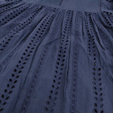 Toujours INDIAN LACE EMBROIDERY COTTON CLOTH 定価59400円 サイズ1 ブラウス シャツ 25SS ネイビー レディース トゥジュー【中古】5-0902M♪