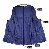 Toujours INDIAN LACE EMBROIDERY COTTON CLOTH 定価59400円 サイズ1 ブラウス シャツ 25SS ネイビー レディース トゥジュー【中古】5-0902M♪