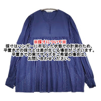Toujours INDIAN LACE EMBROIDERY COTTON CLOTH 定価59400円 サイズ1 ブラウス シャツ 25SS ネイビー レディース トゥジュー【中古】5-0902M♪