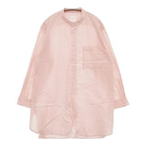 Toujours クラシックバンドカラーシャツ チュニック ブラウス シャツ ピンク レディース トゥジュー【中古】5-1218M∞