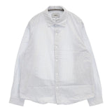 YAECA コンフォートシャツ EXTRA WIDE スナップボタン 14121 ストライプ 長袖シャツ ブルー メンズ ヤエカ【中古】5-1204M∞