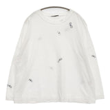 mina perhonen choucho 定価17600円 zs8516 刺繍 サイズ40 長袖Ｔシャツ カットソー ロンＴ ホワイト レディース ミナペルホネン【中古】5-1215M∞