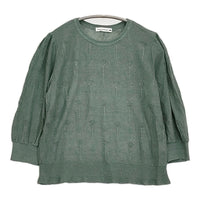 mina perhonen flower tale リネン 定価50600円 abs8737 サイズ38 ニット 23SS グリーン レディース ミナペルホネン【中古】5-0902M♪