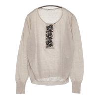 mina perhonen rosy 定価59400円 abs8781s サイズ40 リネン ニット 23SS ピンクベージュ レディース ミナペルホネン【中古】5-0902M♪