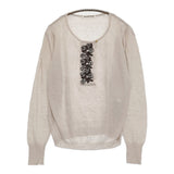 mina perhonen rosy 定価59400円 abs8781s サイズ40 リネン ニット 23SS ピンクベージュ レディース ミナペルホネン【中古】5-0902M♪