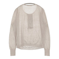 mina perhonen rosy 定価59400円 abs8781s サイズ40 リネン ニット 23SS ピンクベージュ レディース ミナペルホネン【中古】5-0902M♪