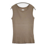 CIOTA スビンコットン30 テレコノースリーブシャツ 定価9900円 CSL-21 タンクトップ ベージュ レディース シオタ【中古】5-1217S∞