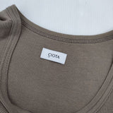 CIOTA スビンコットン30 テレコノースリーブシャツ 定価9900円 CSL-21 タンクトップ ベージュ レディース シオタ【中古】5-1217S∞
