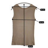 CIOTA スビンコットン30 テレコノースリーブシャツ 定価9900円 CSL-21 タンクトップ ベージュ レディース シオタ【中古】5-1217S∞