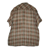 KAPITAL リネン芭蕉チェック グッドマンプルシャツ サイズXL K1505SS156 半袖シャツ ブラウン レディース キャピタル【中古】5-0902S♪