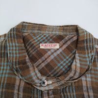 KAPITAL リネン芭蕉チェック グッドマンプルシャツ サイズXL K1505SS156 半袖シャツ ブラウン レディース キャピタル【中古】5-0902S♪