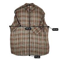 KAPITAL リネン芭蕉チェック グッドマンプルシャツ サイズXL K1505SS156 半袖シャツ ブラウン レディース キャピタル【中古】5-0902S♪