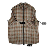 KAPITAL リネン芭蕉チェック グッドマンプルシャツ サイズXL K1505SS156 半袖シャツ ブラウン レディース キャピタル【中古】5-0902S♪