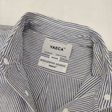 YAECA 68151 コンフォートシャツ ストライプ コットン スナップボタン 長袖シャツ ブルー BLUE-ST レディース ヤエカ【中古】5-1218M∞