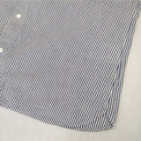 YAECA 68151 コンフォートシャツ ストライプ コットン スナップボタン 長袖シャツ ブルー BLUE-ST レディース ヤエカ【中古】5-1218M∞