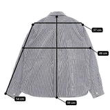 YAECA 68151 コンフォートシャツ ストライプ コットン スナップボタン 長袖シャツ ブルー BLUE-ST レディース ヤエカ【中古】5-1218M∞