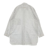 YAECA WRITE 92105 ボタンシャツ ロング プルオーバー ストライプ コットンリネン 長袖シャツ ホワイト KUSAKI NAVY-ST レディース ヤエカ【中古】5-1218M∞