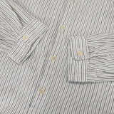 YAECA WRITE 92105 ボタンシャツ ロング プルオーバー ストライプ コットンリネン 長袖シャツ ホワイト KUSAKI NAVY-ST レディース ヤエカ【中古】5-1218M∞