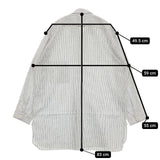 YAECA WRITE 92105 ボタンシャツ ロング プルオーバー ストライプ コットンリネン 長袖シャツ ホワイト KUSAKI NAVY-ST レディース ヤエカ【中古】5-1218M∞