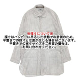 YAECA WRITE 92105 ボタンシャツ ロング プルオーバー ストライプ コットンリネン 長袖シャツ ホワイト KUSAKI NAVY-ST レディース ヤエカ【中古】5-1218M∞