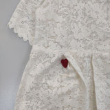 FOR Flower of Romance 2402-FD09 半袖ドレス レース ワンピース アイボリー レディース フォーフラワーズオブロマンス【中古】6-0423S∞