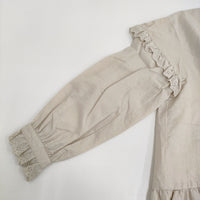 BEAMS JAPAN フェイクレイヤードブラウス 定価20680円 フリル レース ブラウス シャツ 24SS ベージュ レディース ビームス【中古】5-0902M♪