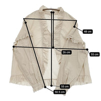 BEAMS JAPAN フェイクレイヤードブラウス 定価20680円 フリル レース ブラウス シャツ 24SS ベージュ レディース ビームス【中古】5-0902M♪