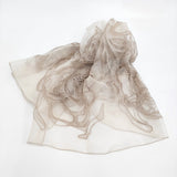 Sybilla シルクオーガンジーローズストール 定価33000円 GK3GA-03300 ストール ベージュ レディース シビラ【中古】5-0829M♪