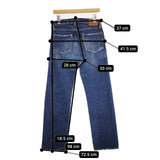 45R/45rpm ダメージ加工 コットン サイズ28 ジーンズ デニムパンツ ブルー レディース フォーティーファイブアールピーエム【中古】5-1217G∞