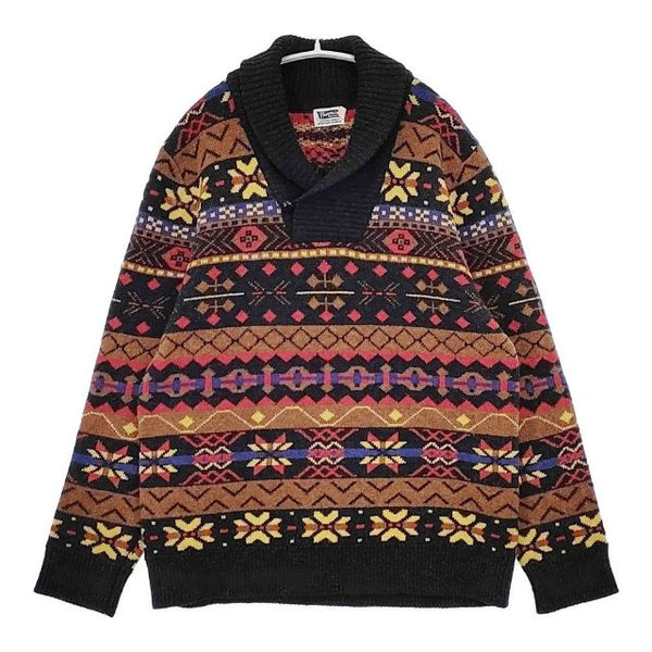 Pherrow's ノルディック ショールカラー セーター ニット チャコールグレー ブラウン メンズ フェローズ【中古】5-1023T∞