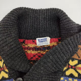 Pherrow's ノルディック ショールカラー セーター ニット チャコールグレー ブラウン メンズ フェローズ【中古】5-1023T∞