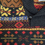 Pherrow's ノルディック ショールカラー セーター ニット チャコールグレー ブラウン メンズ フェローズ【中古】5-1023T∞