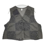 Heart Market 新品 5.5OZDENIM×レースベスト かぎ針 ベスト グレー レディース ハートマーケット【中古】6-0308M∞