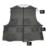 Heart Market 新品 5.5OZDENIM×レースベスト かぎ針 ベスト グレー レディース ハートマーケット【中古】6-0308M∞