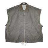 GENTIL ジャンティ ゆるだぼベスト 71013735 ジップアップ コットンナイロン ベスト グレーカーキ レディース【中古】5-1224M∞