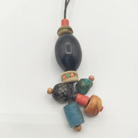 HENRY CUIR ビーズ ネックレス ブラック マルチカラー レディース アンリークイール【中古】5-1012G∞